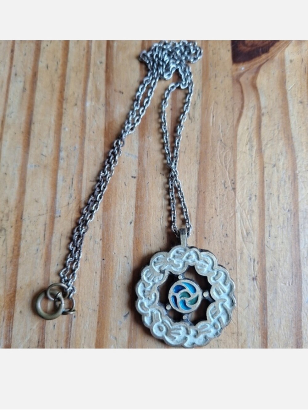 Vtg The Starship Earth Enameled Necklacd by Ecology Designs Israel 1971